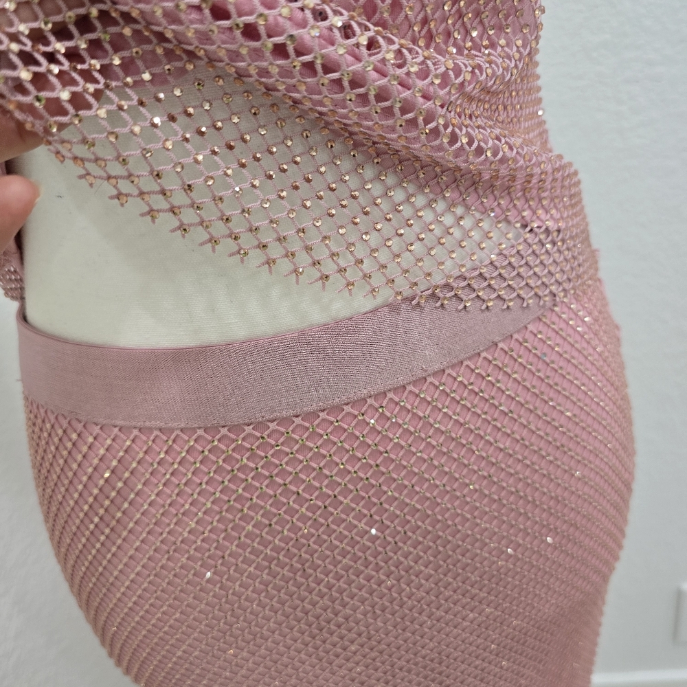 Aqua Co Ord Set Crystal Embellished Mesh Midi Skirt And Top Size Small - Picture 12 of 16